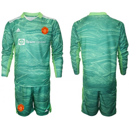 Fotballdrakt Manchester United Keeper Barn Tredjetrøye 2021-2022 Langermet